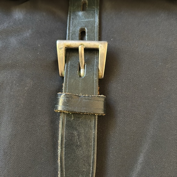 Prada Made in Italy Nylon Whipstitch Leather Trim Backpack Black - Picture 15 of 16